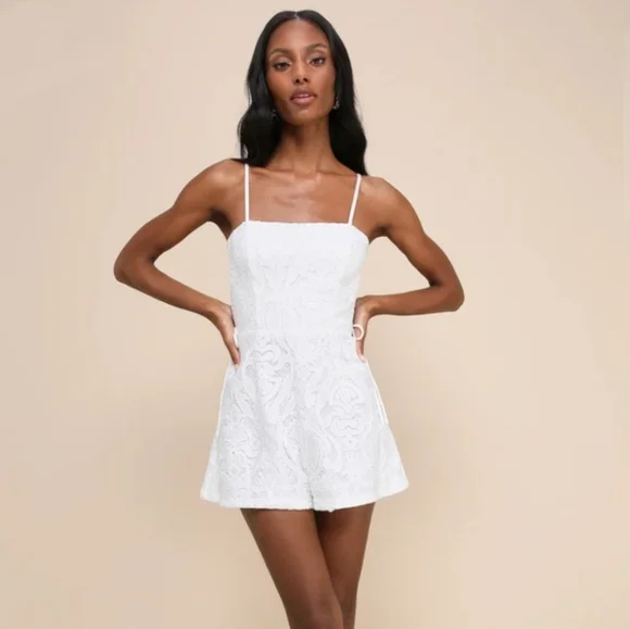 Lulu's White Lace Jumpsuit - Picture 3 of 5